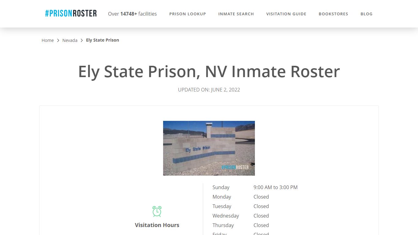 Ely State Prison, NV Inmate Roster