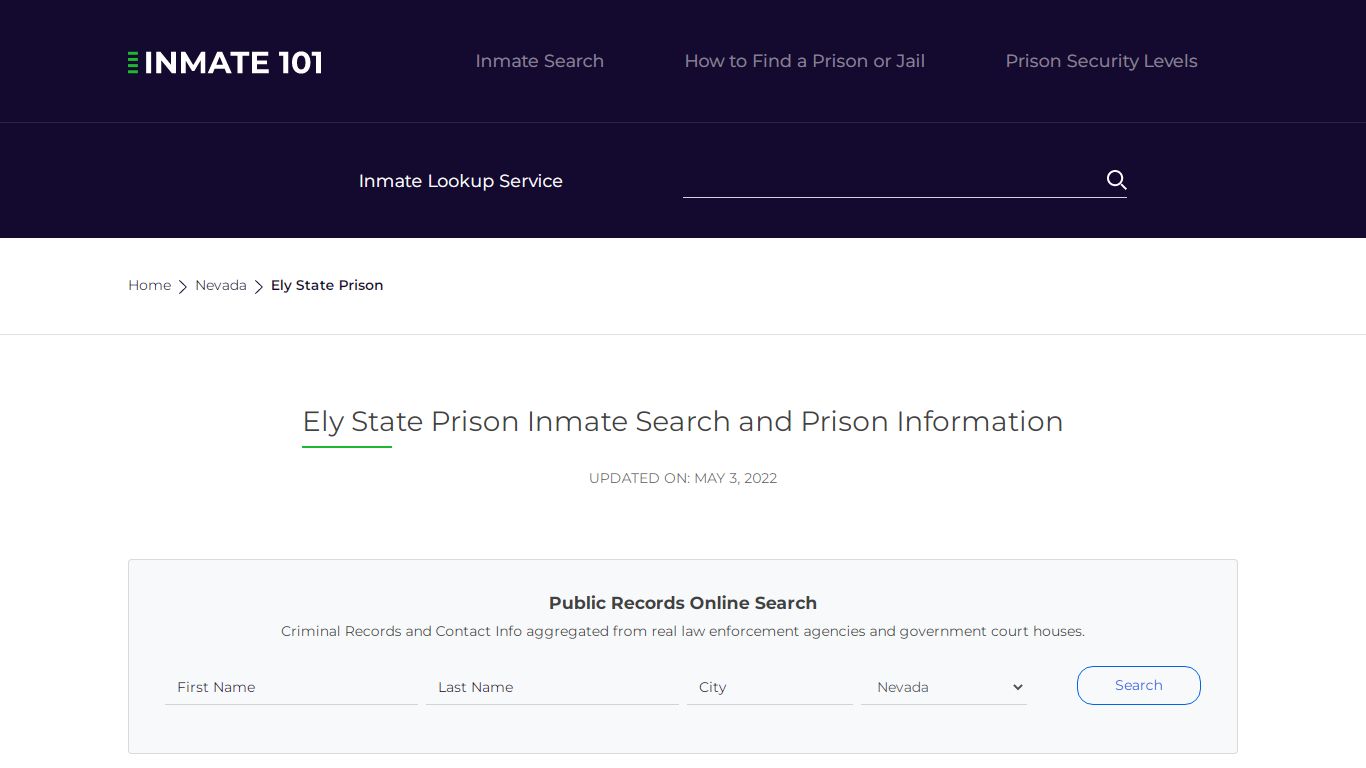 Ely State Prison Inmate Search, Visitation, Phone no ...